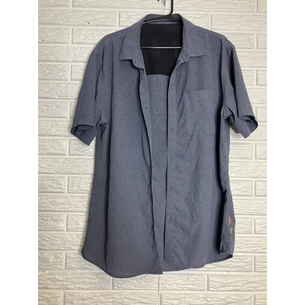 Quiksilver Waterman Shirt Mens Large Blue Excellent Vented Back Performance